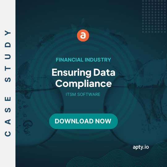Case Study. Finance Industry. Bank. ITSM for BFSI. Ensuring data compliance with Apty.